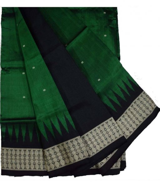 Green Bomkai Silk Saree